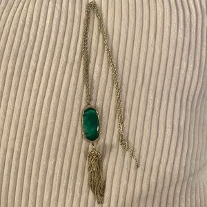 Kendra Scott Rayne Necklace- gold and emerald green